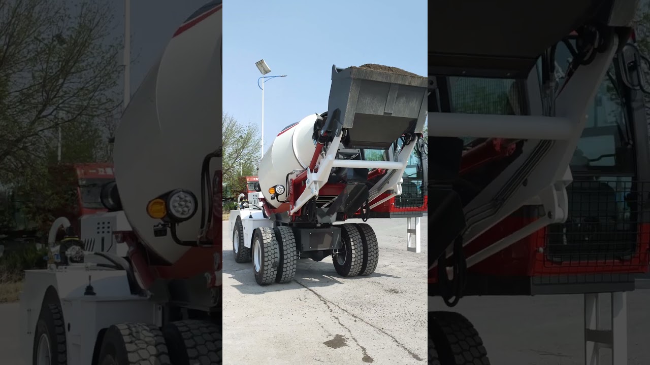 Self-loading concrete mixer truck #concretemixermachine #mixer #concretemixertruck