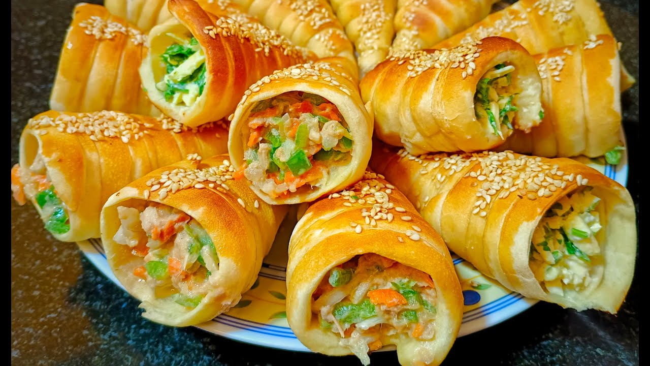 فطائر الأقماع بحشوات مختلفة وبعجينة هشة  بدون اقماع  😍👌