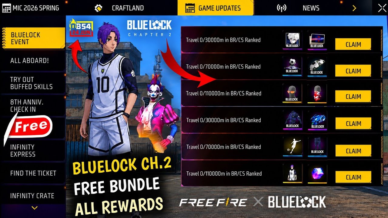 Bluelock Ch.2 Free Bundle All Rewards 🤯 Joker Bundle Return In Magic Cube Store | 9th Free Rewards