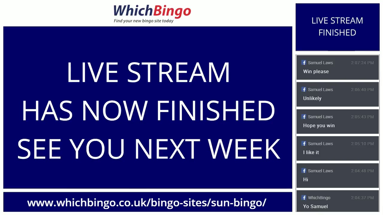 WhichBingo Live! Episode 7: Sun Bingo