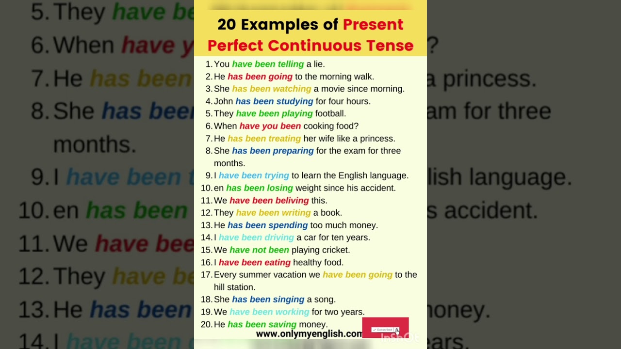 PRESENT PERFECT CONTINUOUS TENSE | TENSES #shorts #viral