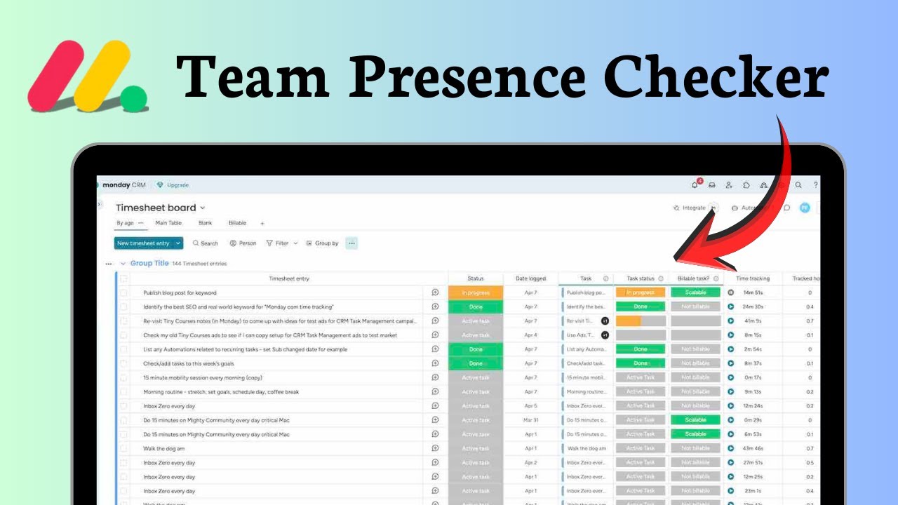 How to track attendance in monday.com (Team Insight)