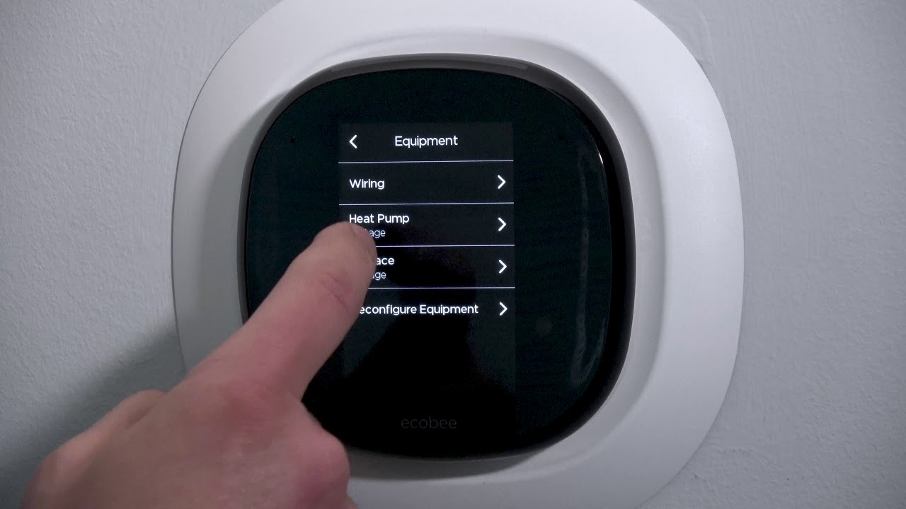 Настройки теплового насоса ecobee Pro (5 или 5)