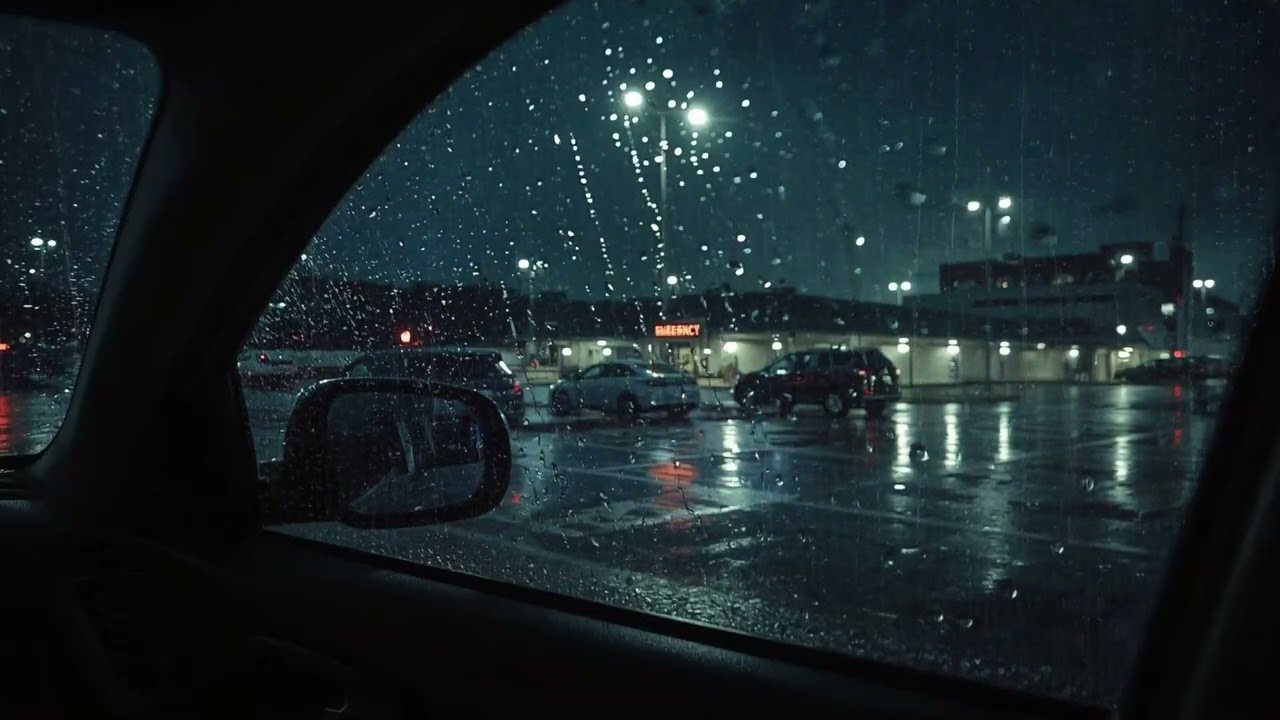 Relaxing Heavy Rain Sound Inside Car for Sleep - Deep Sleep within 3 Minutes in the Rainy Night