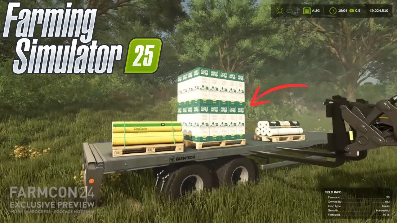 FS 25 NEW Gameplay Footage New Bale Wrapping System Introduced Silage Film! Farming Simulator 25