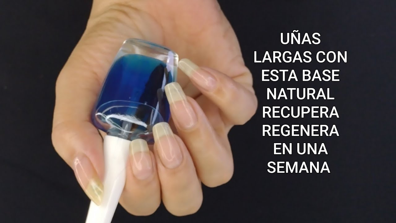 UÑAS LARGAS CON ESTA BASE NATURAL RECUPERA REGENERA EN UNA SEMANA #nailart #nails 
