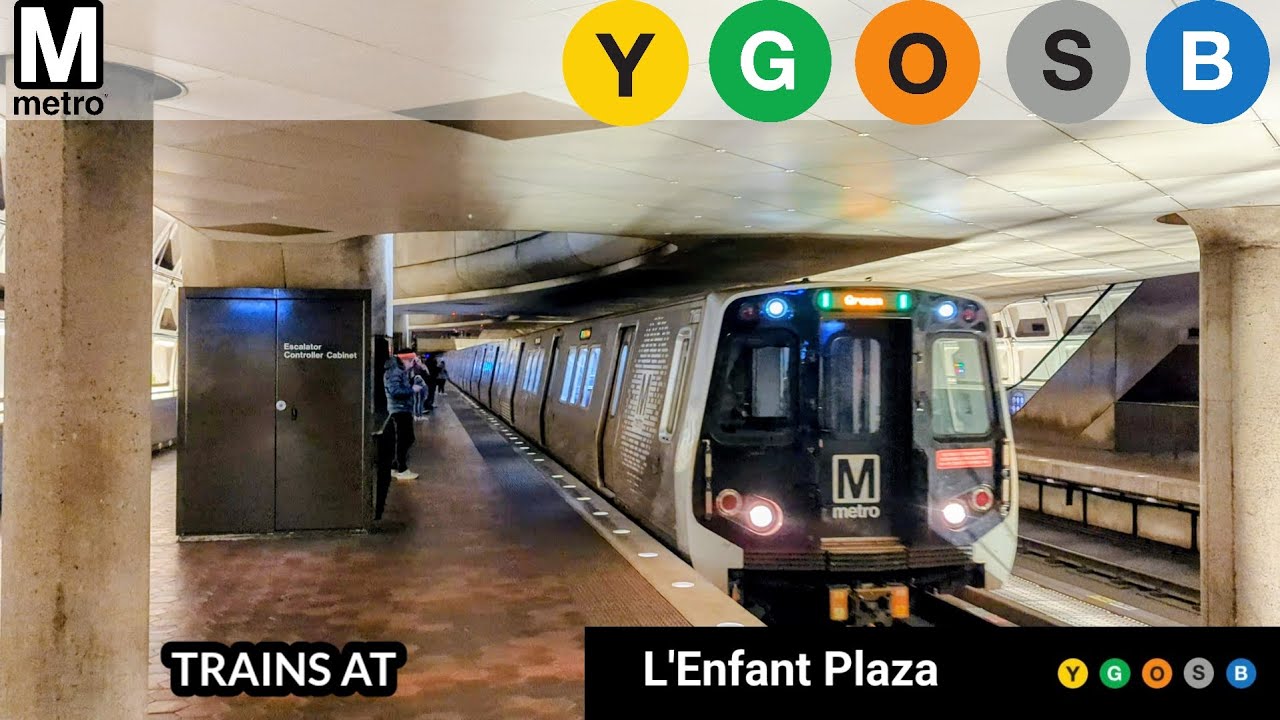 WMATA Metrorail: Yellow, Green, Orange, Blue, Silver Line Trains @ L'Enfant Plaza (1/11/2026)