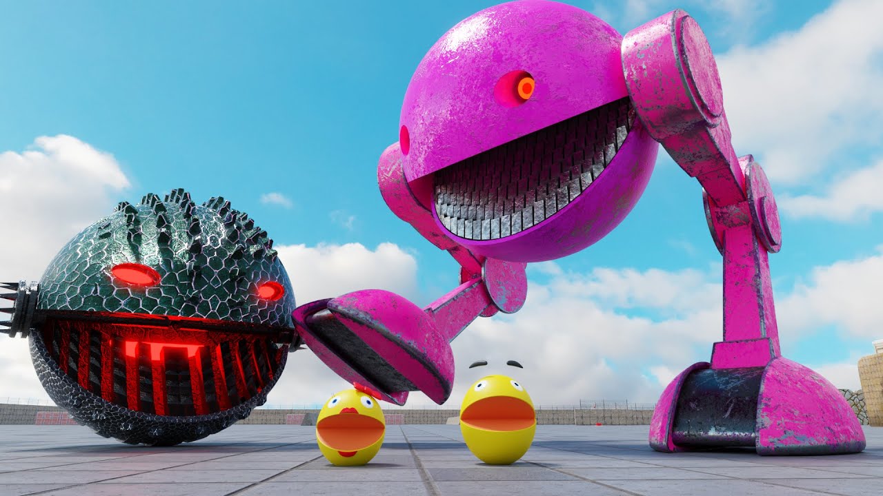 ROBOT PACMAN & MS PACMAN VS TWO LEGS ROBOT PACMAN VS LIZARD ROBOT PACMAN