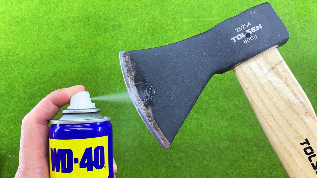 Easy Way To Sharpen An Ax Like A Razor Sharp ! Amazing Idea