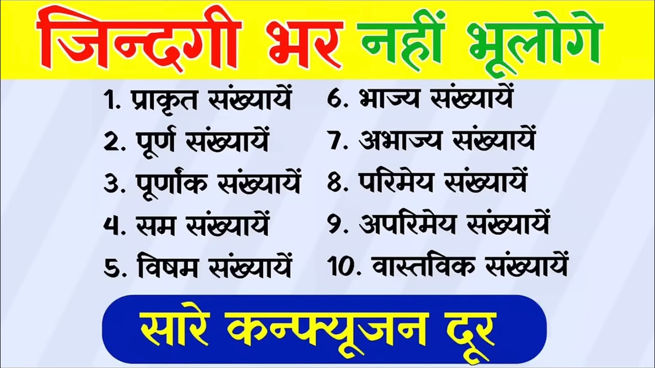 सभी प्रकार की संख्याओं को पहचाने || संख्या पद्धति || identify all types of number || numbers