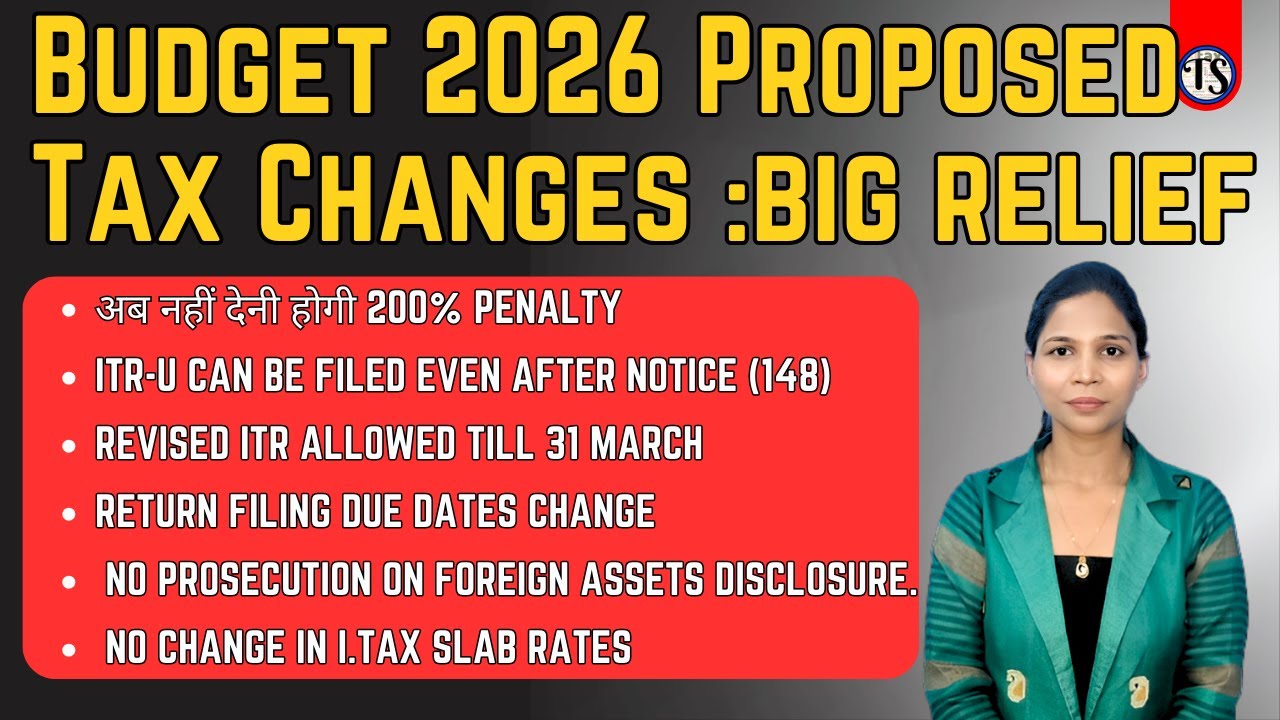 Budget 2026 Shocker 😮 | biggest Relief for Taxpayers I No 200% Penalty, ITR-U After 148!