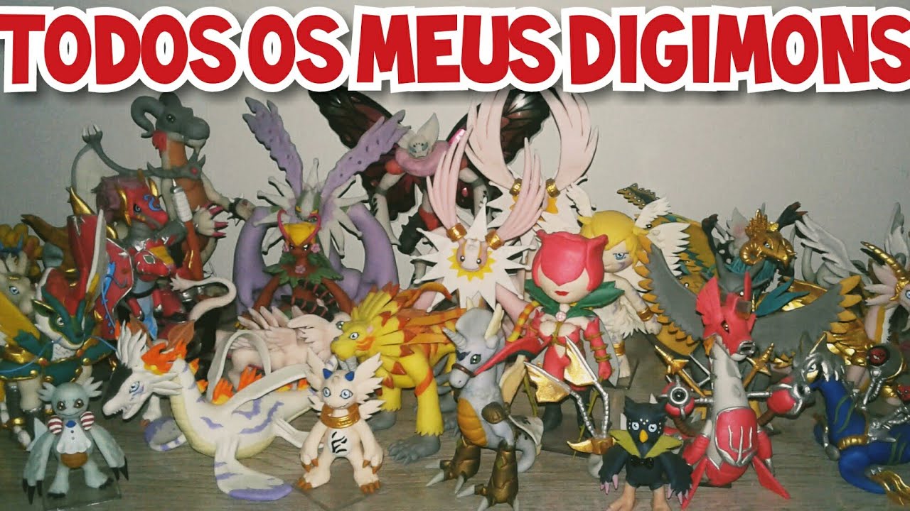 DIY - Todos os meus digimons feitos de biscuit/porcelana fria/cold porcelain.