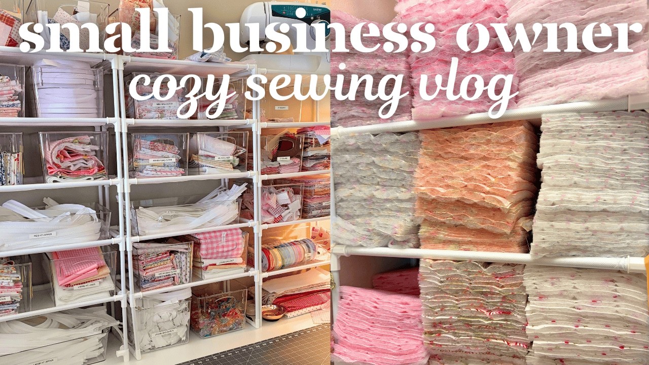Spend an evening with me as a small business owner!🪡🎧📦 || cozy sewing vlog prepping + sewing orders!