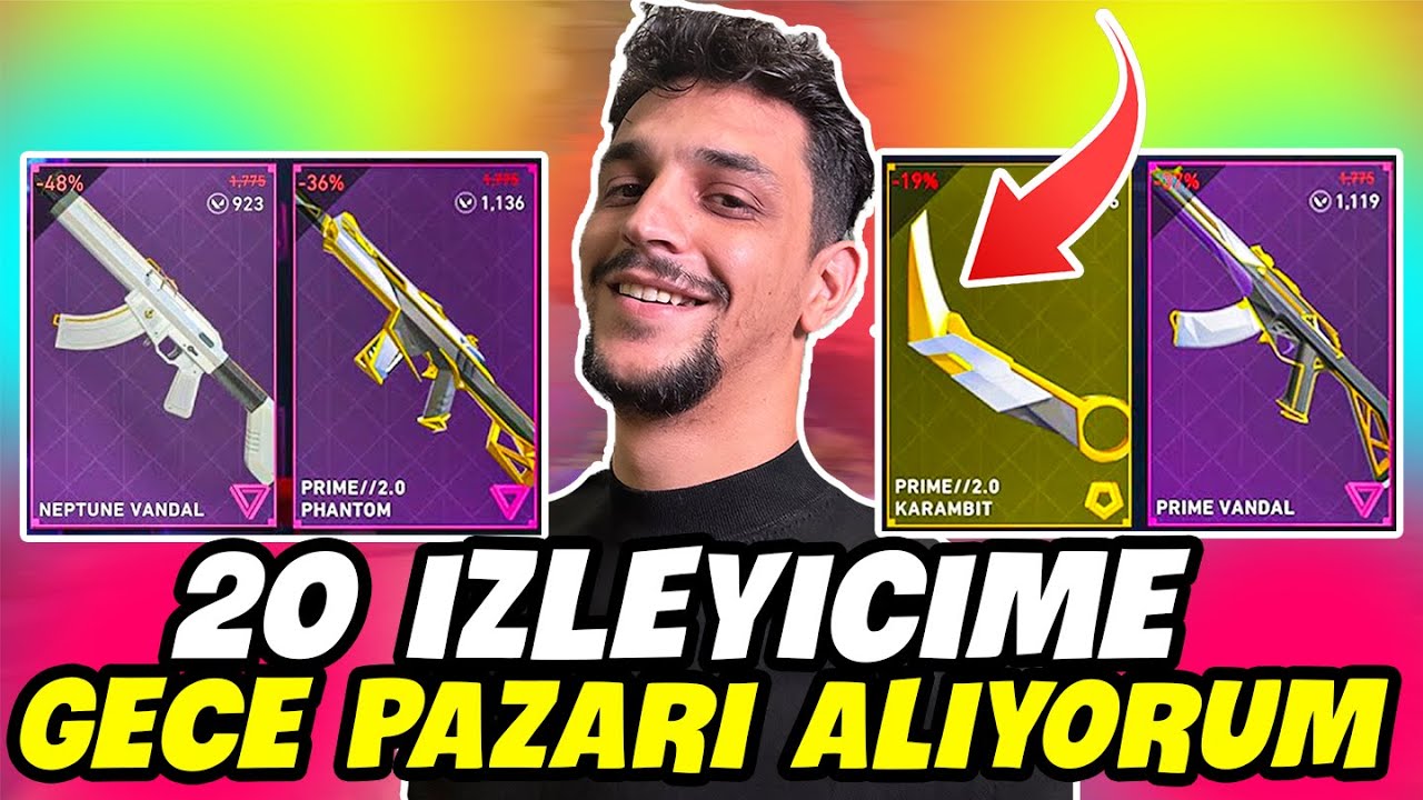 20 izleyicime gece pazarından istedikleri skinleri aldim  | valorant