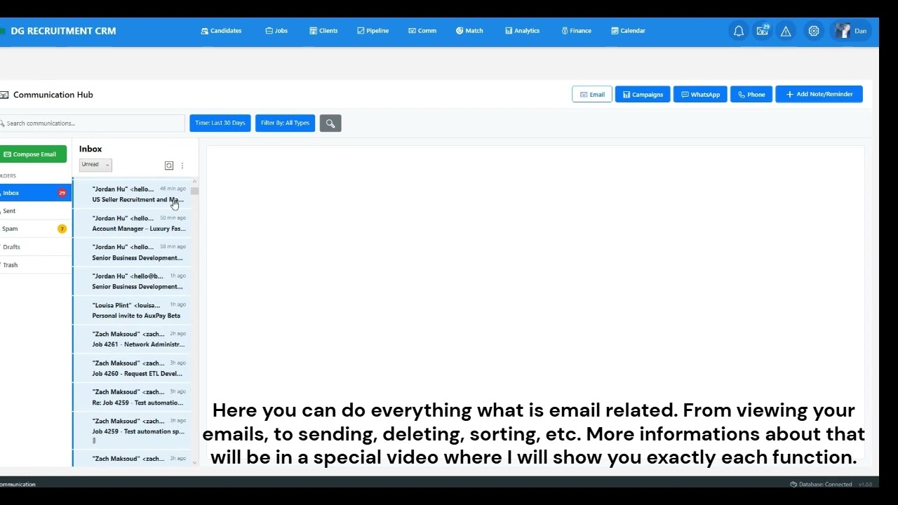 Email Settings and Functions in Recruitment CRM