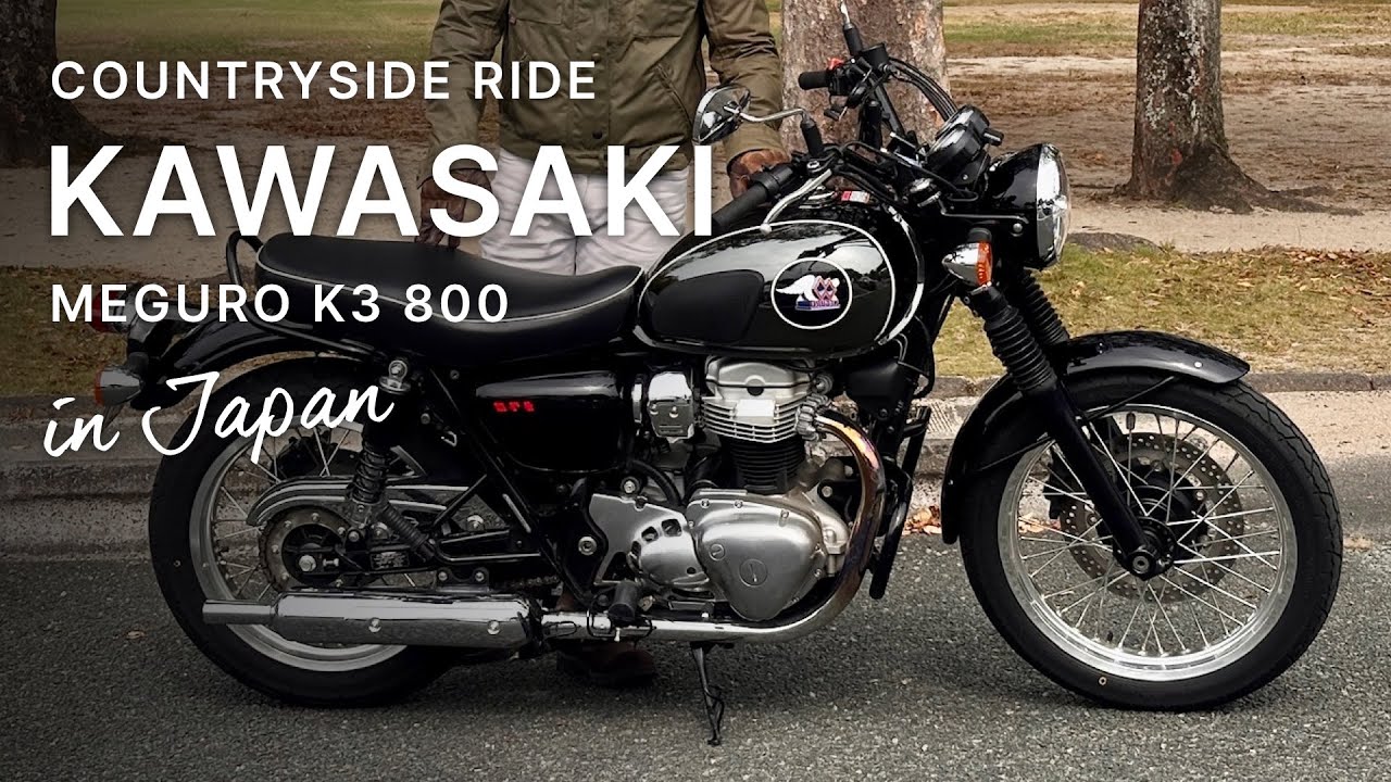 Riding in the Japanese countryside on a Kawasaki Meguro K3