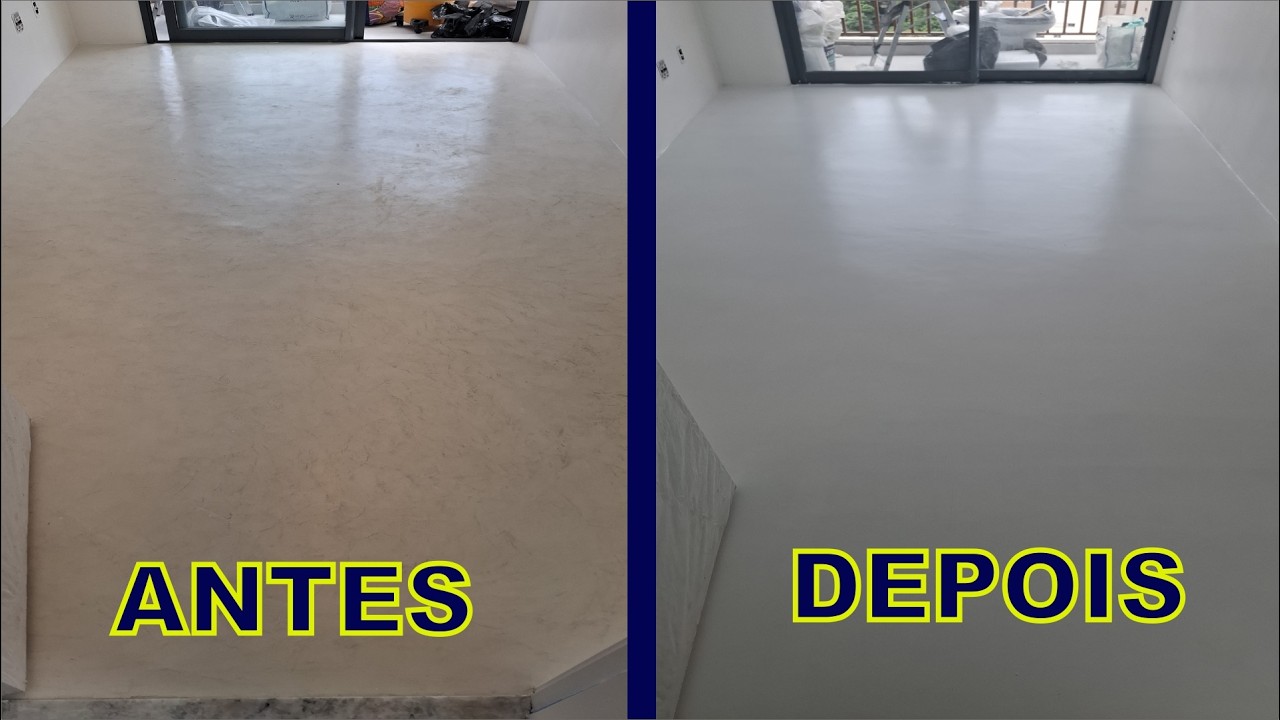 Piso branco com pintura PU