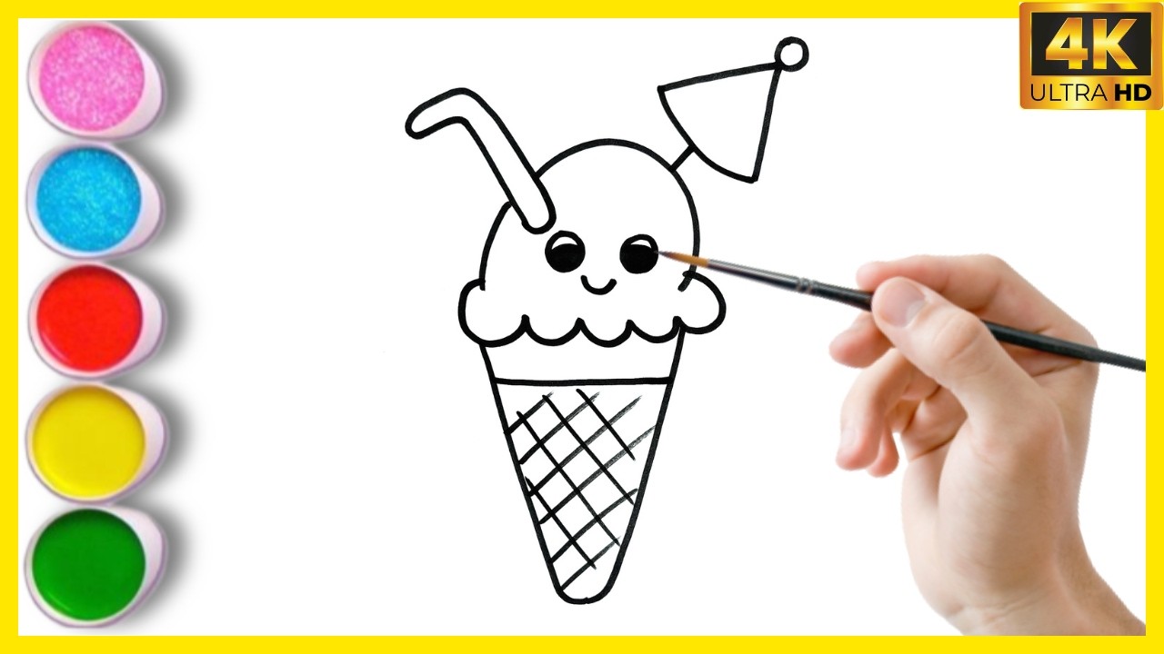 Cute Icecream 🎂🎉 Drawing, Painting & Coloring For Kids and Toddlers_ Kids Art