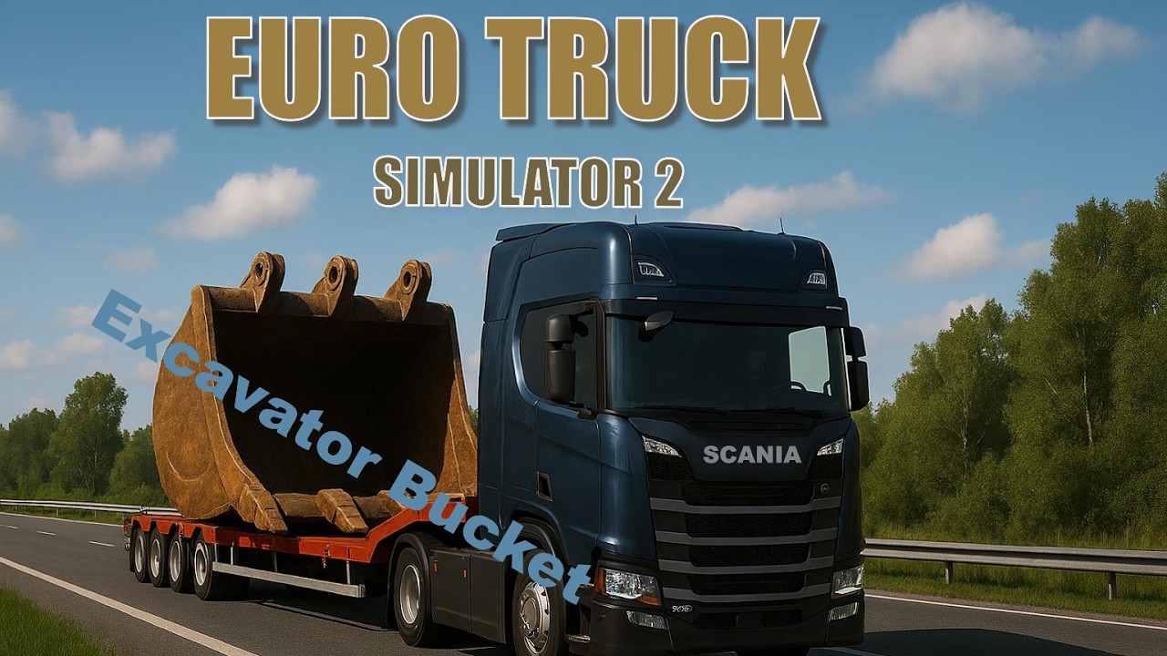 SCANIA Excavator Bucket 3 5 x 4 9 x 2 9 m & 55,115 lb Euro Truck Simulator 2