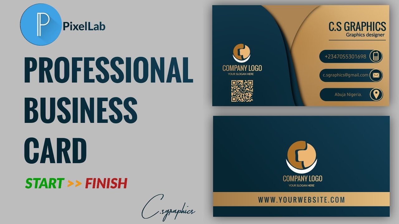 How to design Professional business card || Pixellab design || @c.sgraphics