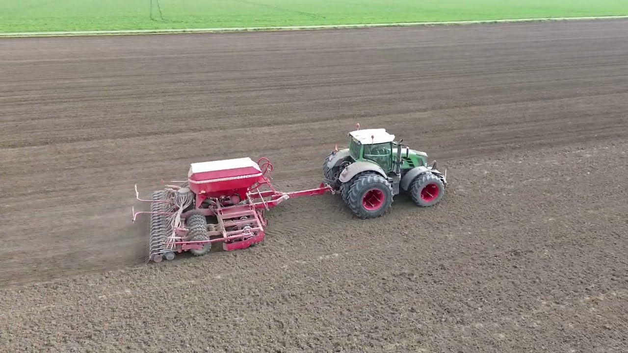 winter tarwe zaaien horsch zaaimachine 6 meter met fendt met dubbellucht Woldendorp oost Groningen