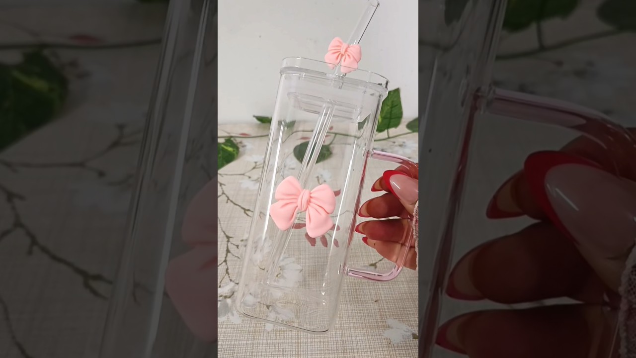 Cutest Glass Sipper with Bow 💗 | Meesho Pinteresty Must-Have! #cute #meeshofinds #trendy