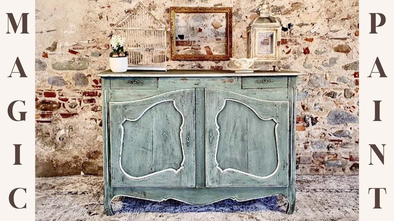 Patina antica con cracklè, lavaggio e moscatura!Credenza del'700 in fin di vita!DIYElisa&Magic Paint