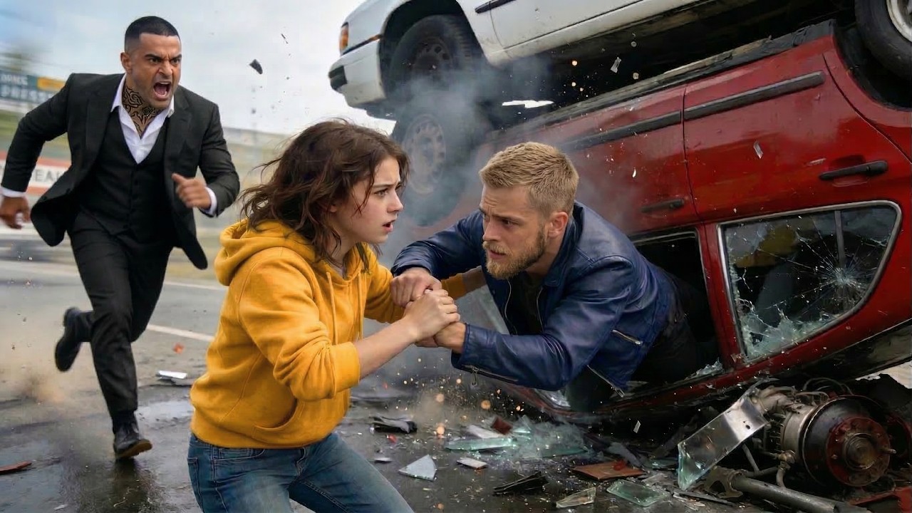 Bezdomna dziewczyna ratuje mężczyznę uwięzionego pod autem — nie wiedząc, że to syn szefa mafii.