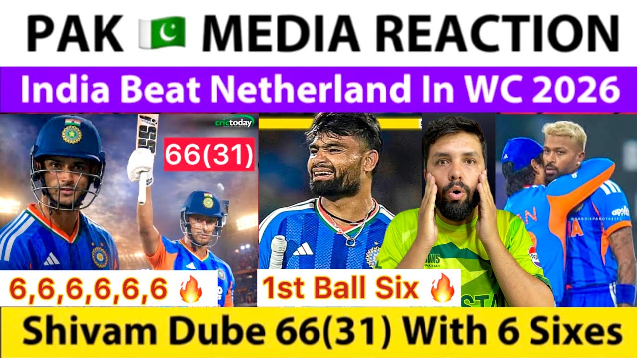 PAK Reaction India Beat Netherland In T20 World Cup 2026 | Dube 66 | India Into Super 8 | Rinku |