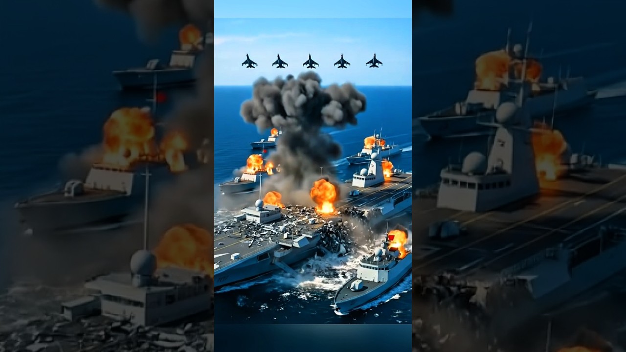 🔥 Fighter Jets Destroy Enemy Warships | #WarshipAttack #FighterJets #CinematicBattle #MilitaryPower