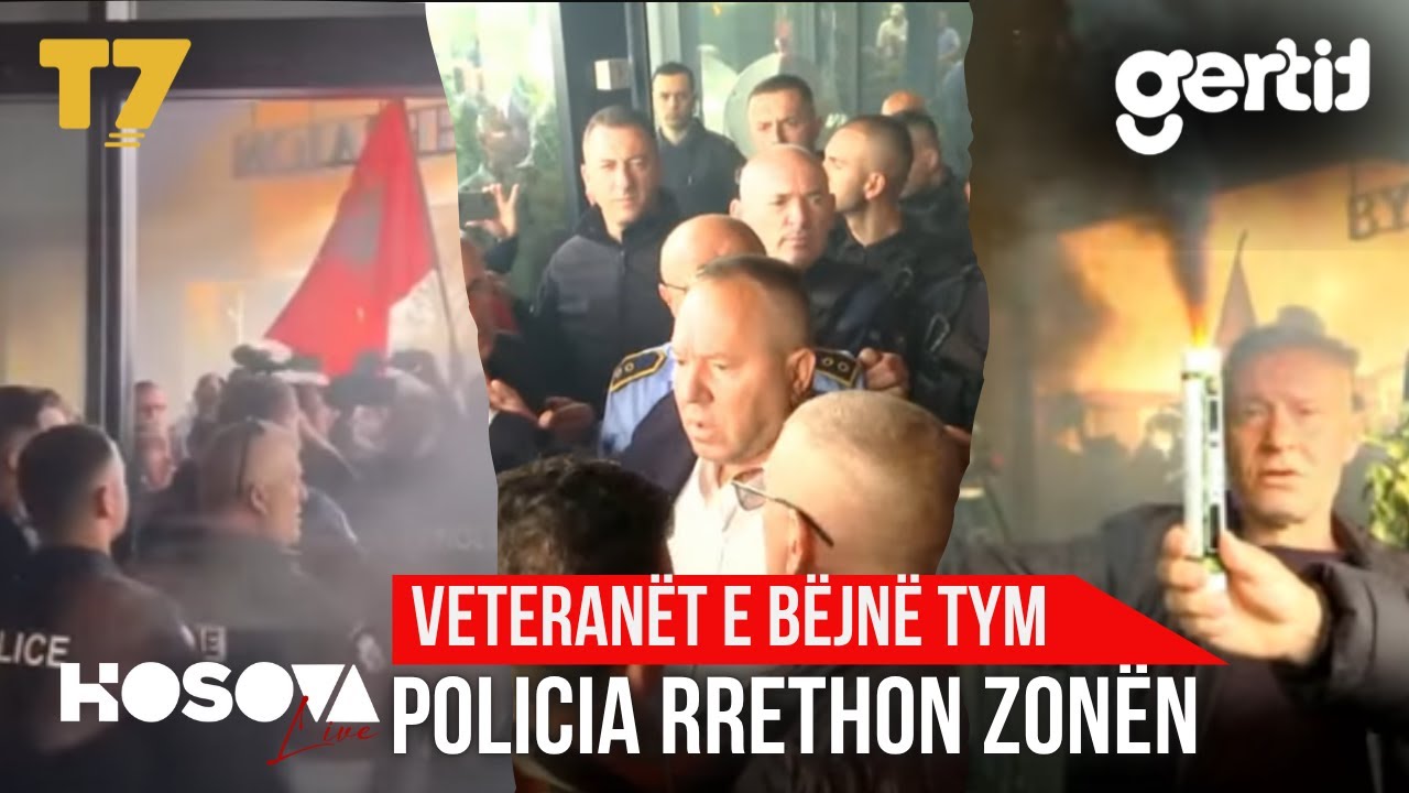 VETERANËT e bëjnë TYM, policia rrethon zonën, TENSIONE -Poshtë Gjykata Speciale, UÇK- | Kosova Live