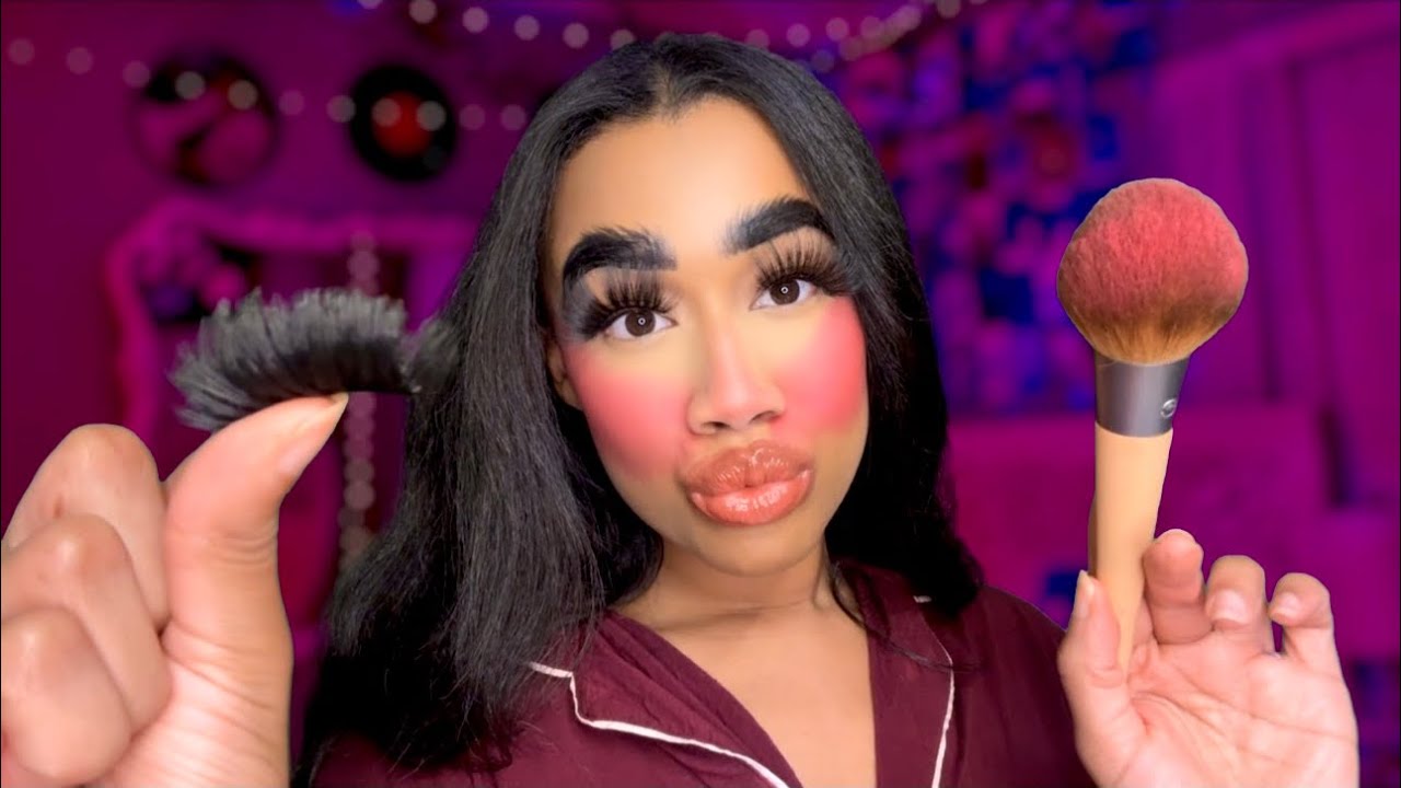 ASMR Girl With Make-up Blindness Does Your Make-up at a Sleepover 💄 😴 ASMR Make-up Application