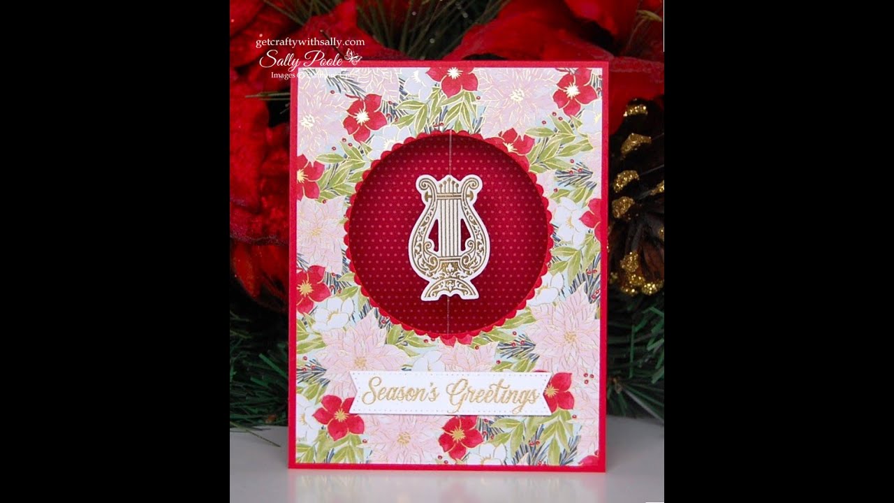 Веселая открытка-спиннер с Stampin' Up! Традиции Рождества DSP!