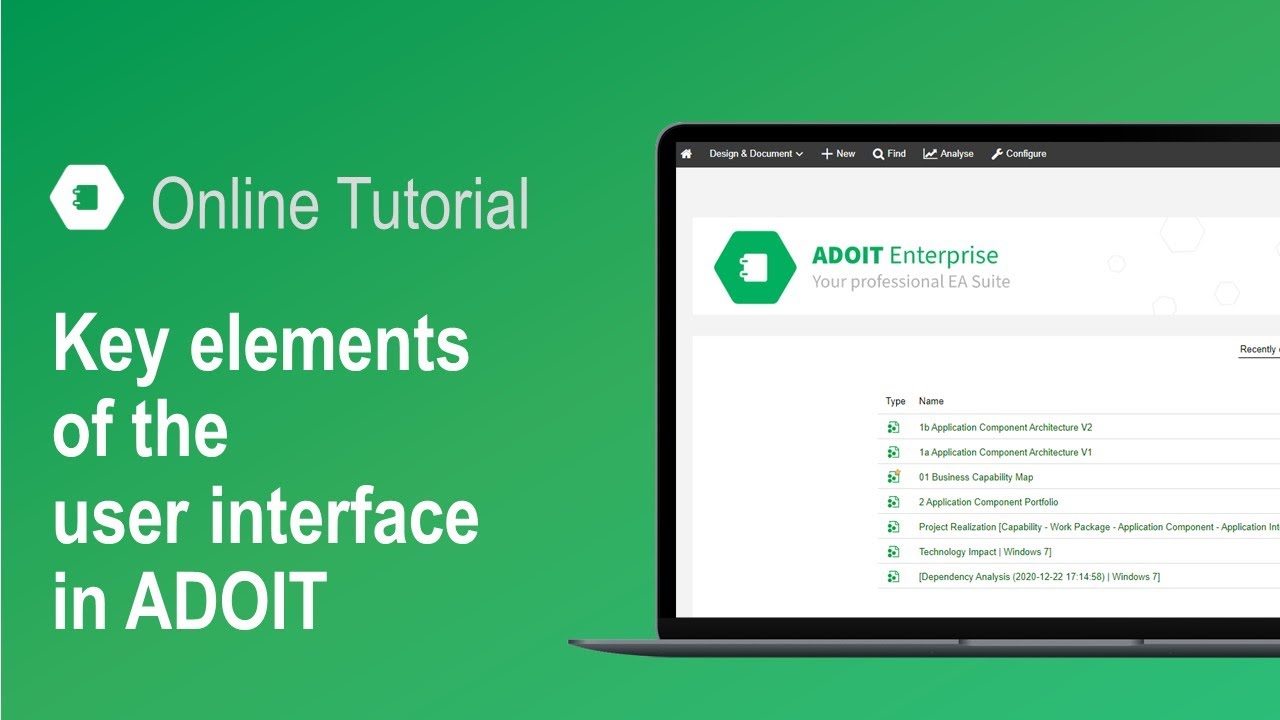 Key Elements of the User Interface in ADOIT
