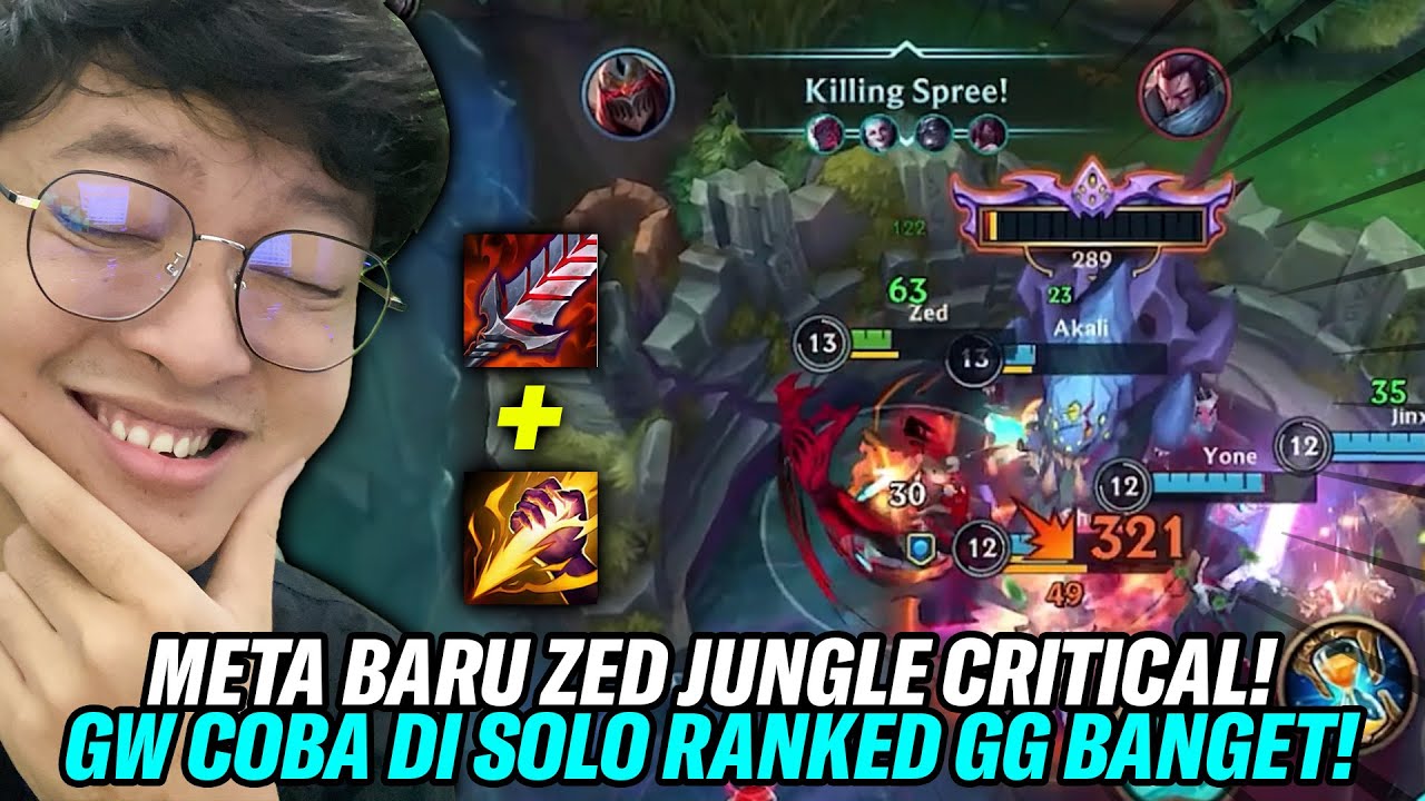 ZED JUNGLE CRITICAL BUILD 100% OP! LANGSUNG GW COBAIN DI SOLO RANKED! - WILD RIFT