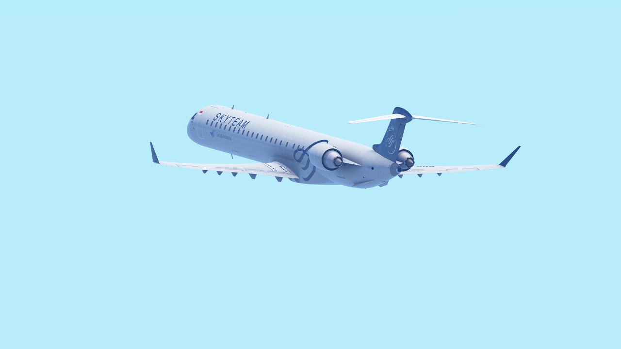 Garuda Indonesia - Skyteam Bombardier CRJ-1000 takeoff CGK/WIII RWY 07R (Infinite Flight)
