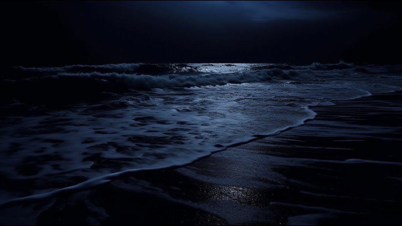 Night Ocean Ambience – Peaceful Sea Waves for Sleeping, Reading, or Meditation