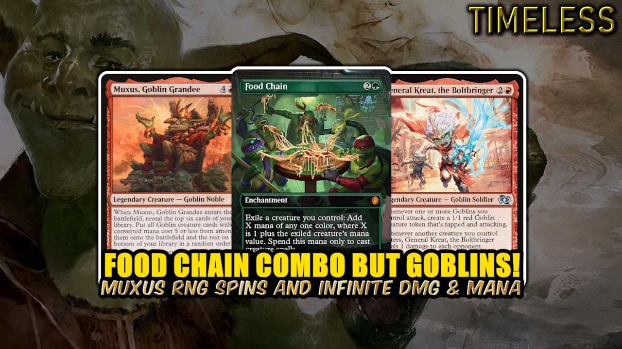 Food Chain Combo… But With GOBLINS?! Infinite Mana & Damage | Timeless BO3 | MTG Arena