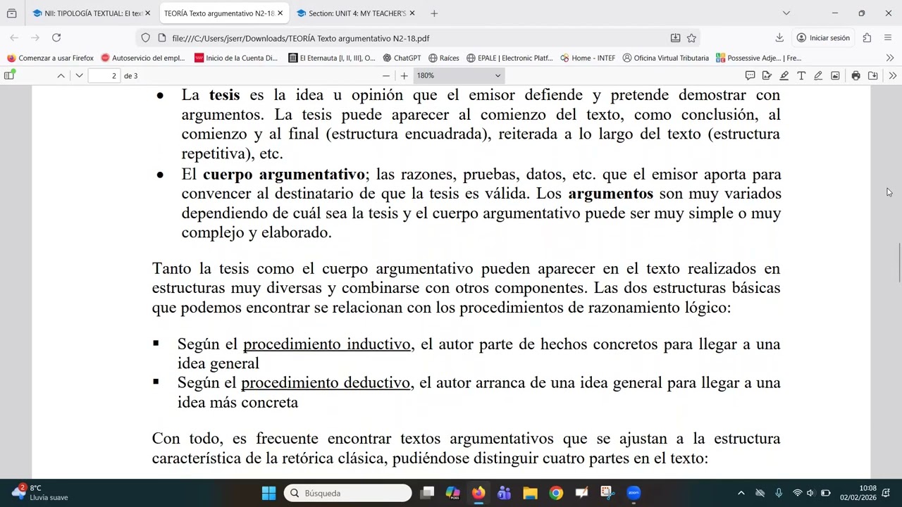 El texto argumentativo II