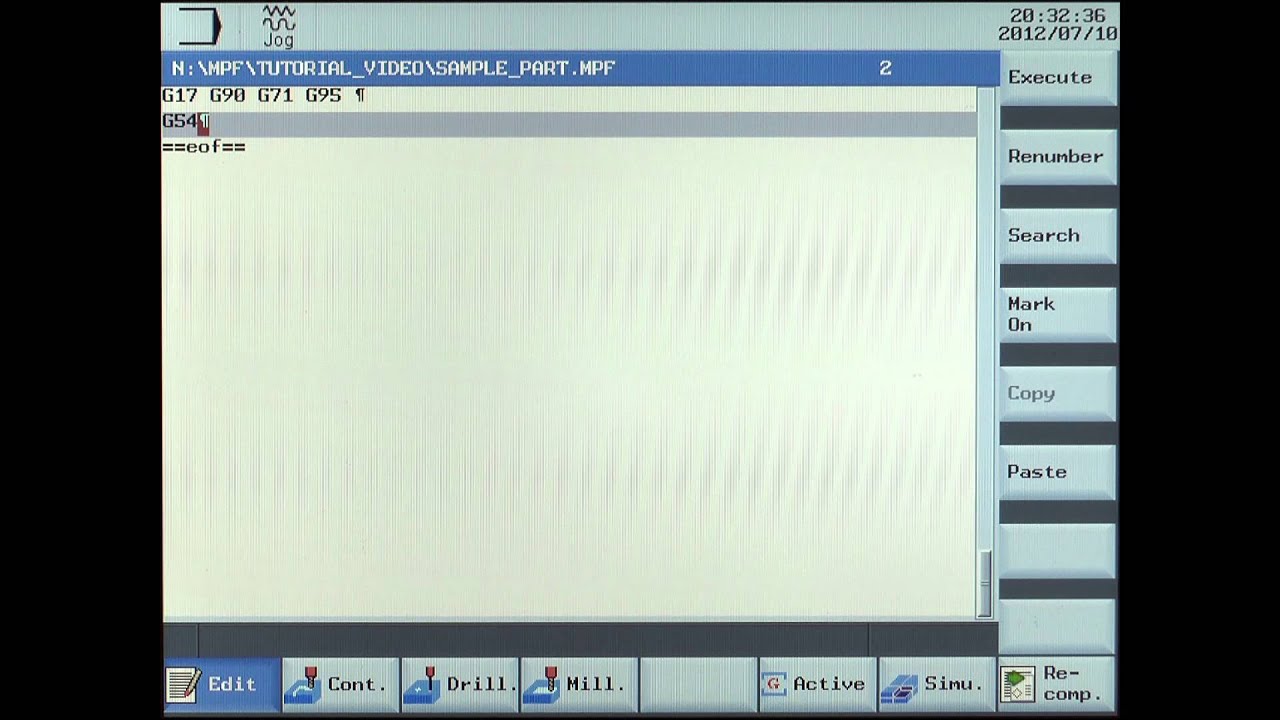 SINUMERIK 808D Tutorial Milling Part 10 - Header information