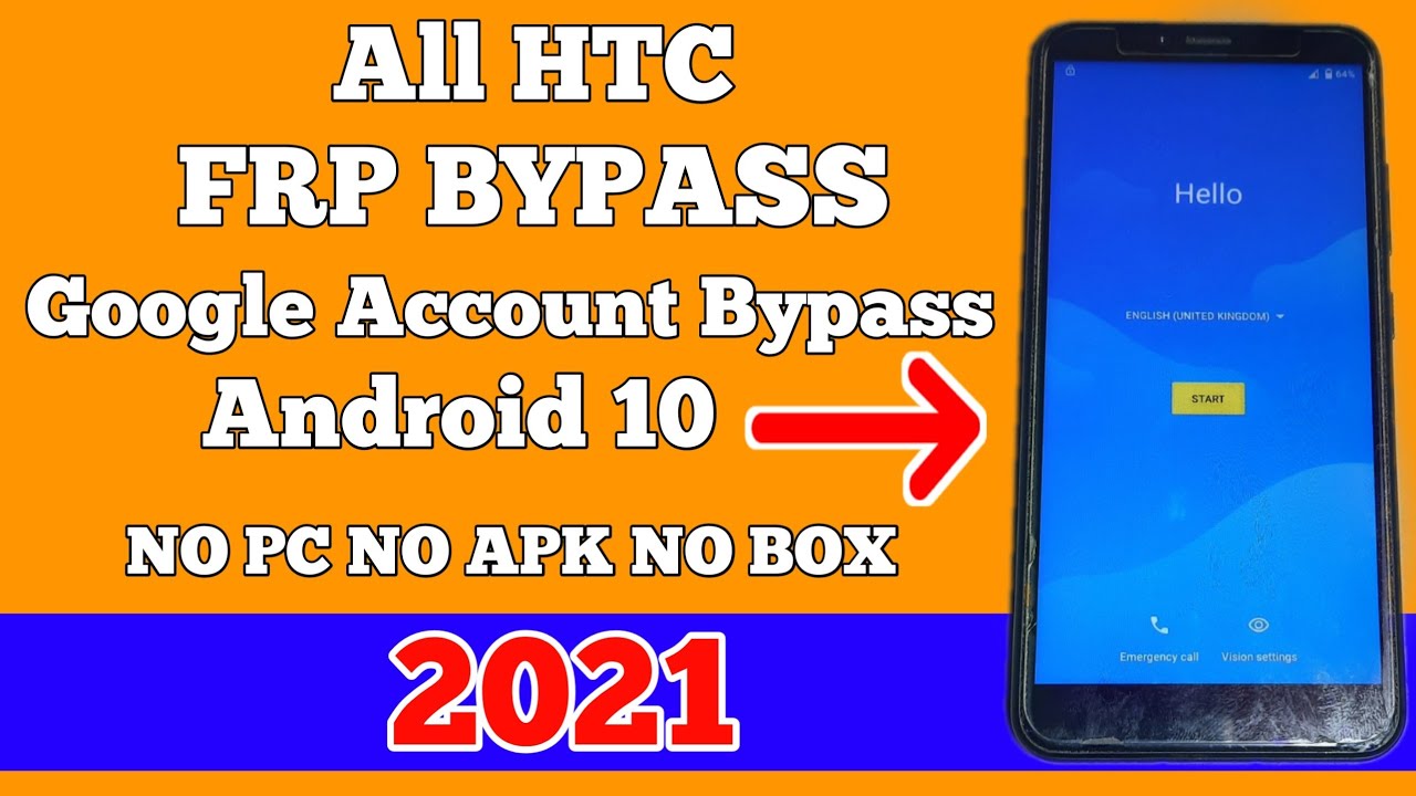 Обход FRP для всех мобильных устройств HTC Android 10 2021/обход аккаунта Google без ПК 2021 100%...