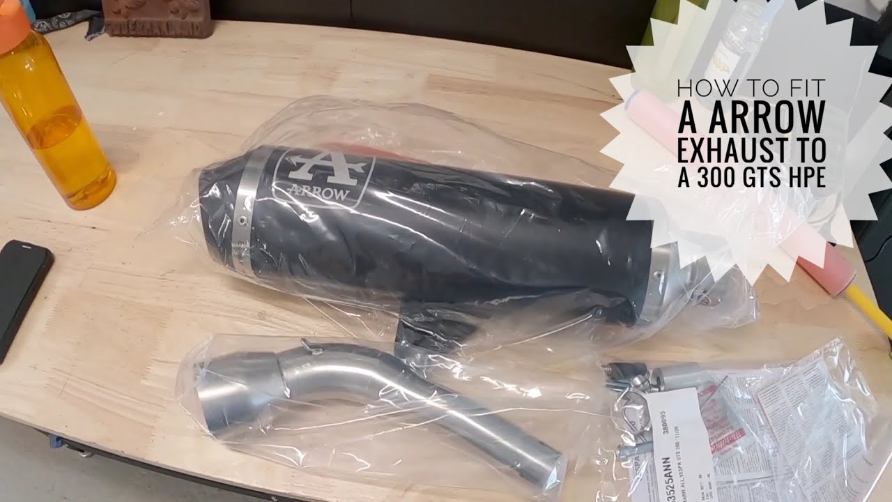 Vespa GTS 300 HPE, Arrow exhaust installation