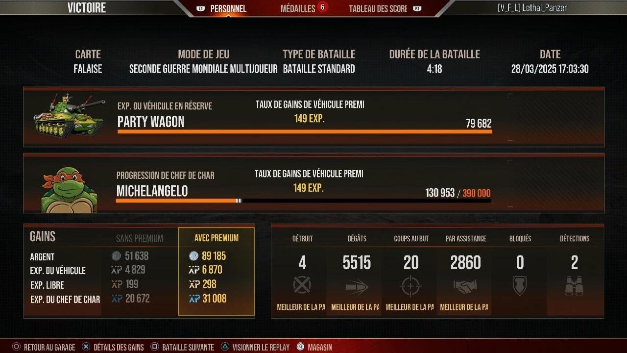 Party Wagon    5.5k Dmg   2.9k assists   4 kills     WoT console PS5