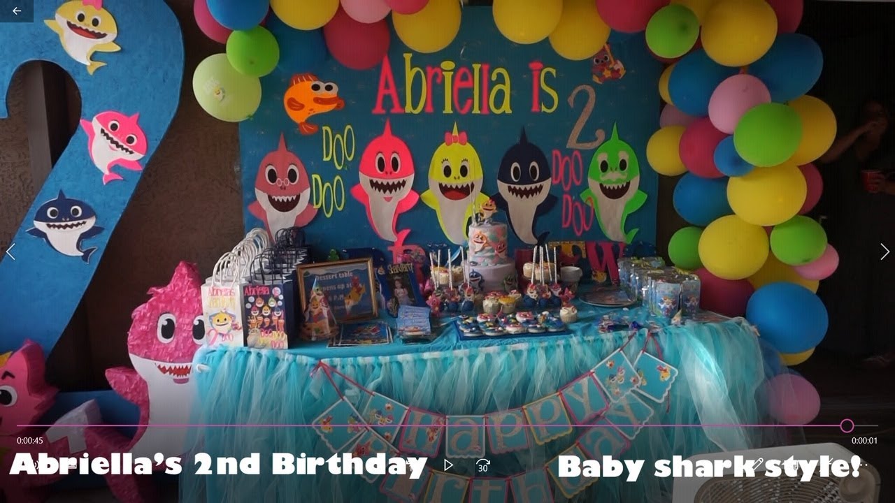 BABY SHARK BIRTHDAY PARTY | ABRIELLA IS 2 DOO DOO DOO | 2 YEAR OLD PARTY