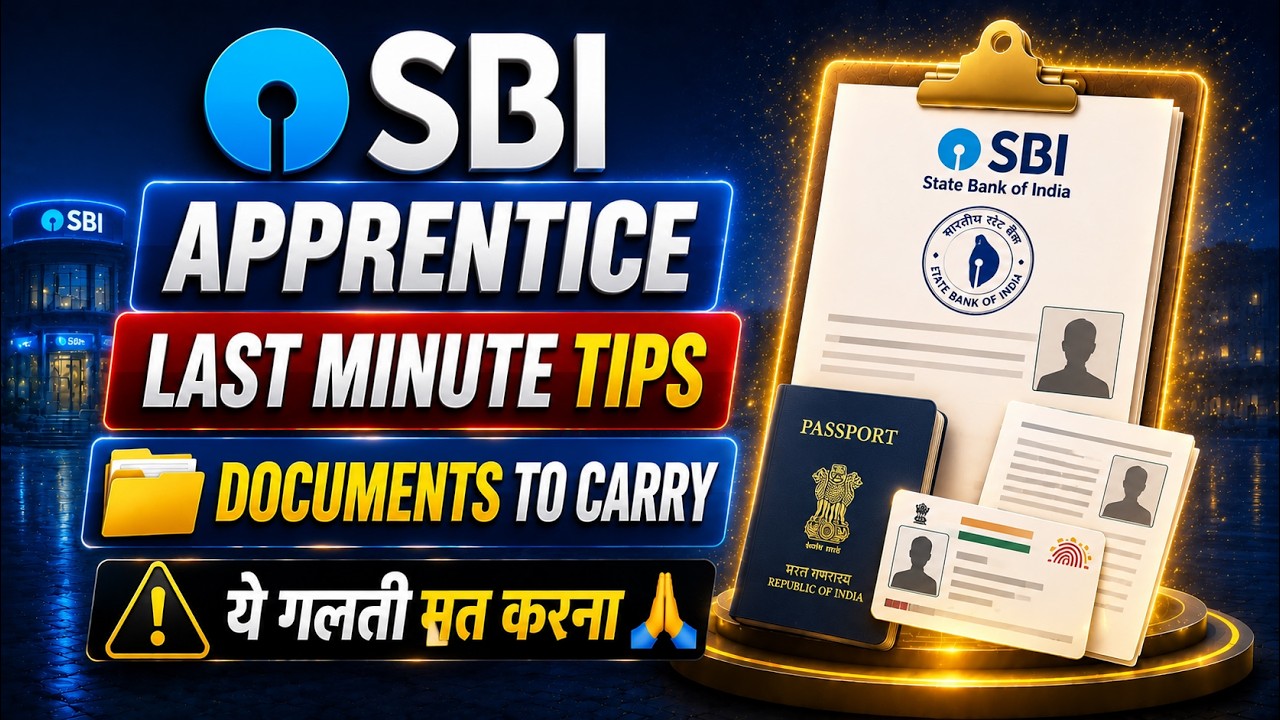 SBI Apprentice 2026 Last Minute Tips | Documents to Carry | ये गलती मत करना 🙏 | SBI Apprentice