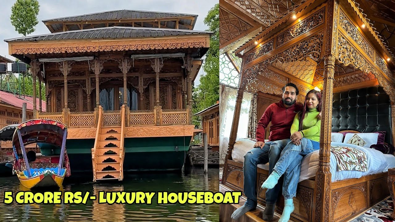 5 Crore ki Luxury Houseboat in Kashmir😱😱 Best Houseboat, Dal Lake, Srinagar