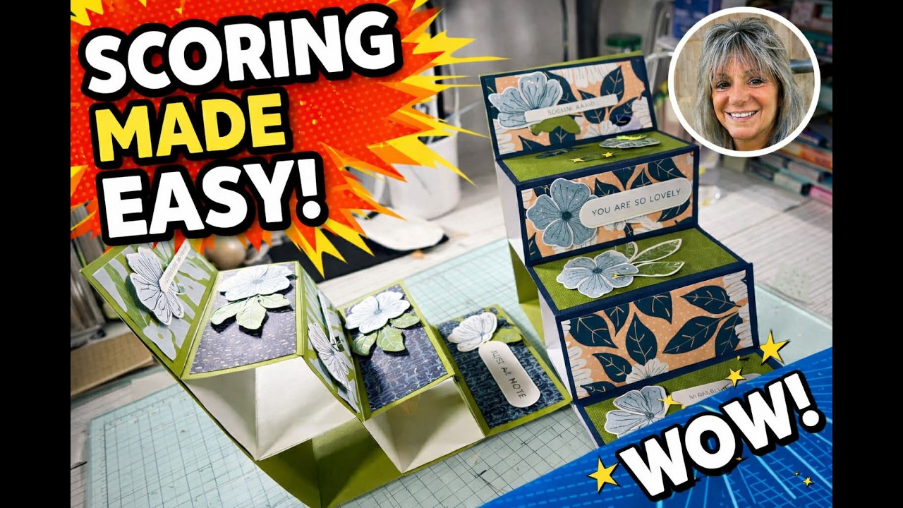 Stairstep Card Made EASY with the Lovely Blossom Suite | Simple Scoring Fun Fold