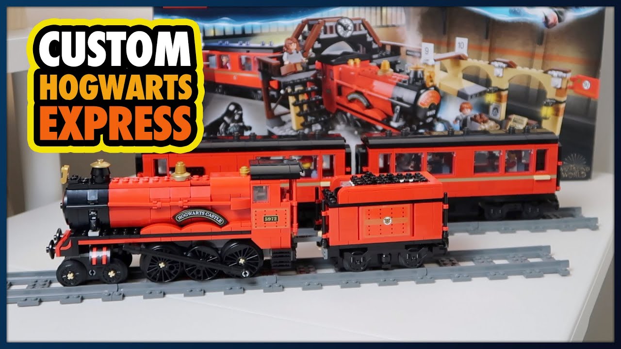 Custom LEGO Hogwarts Express Train and Carriages MOC (set 75955)