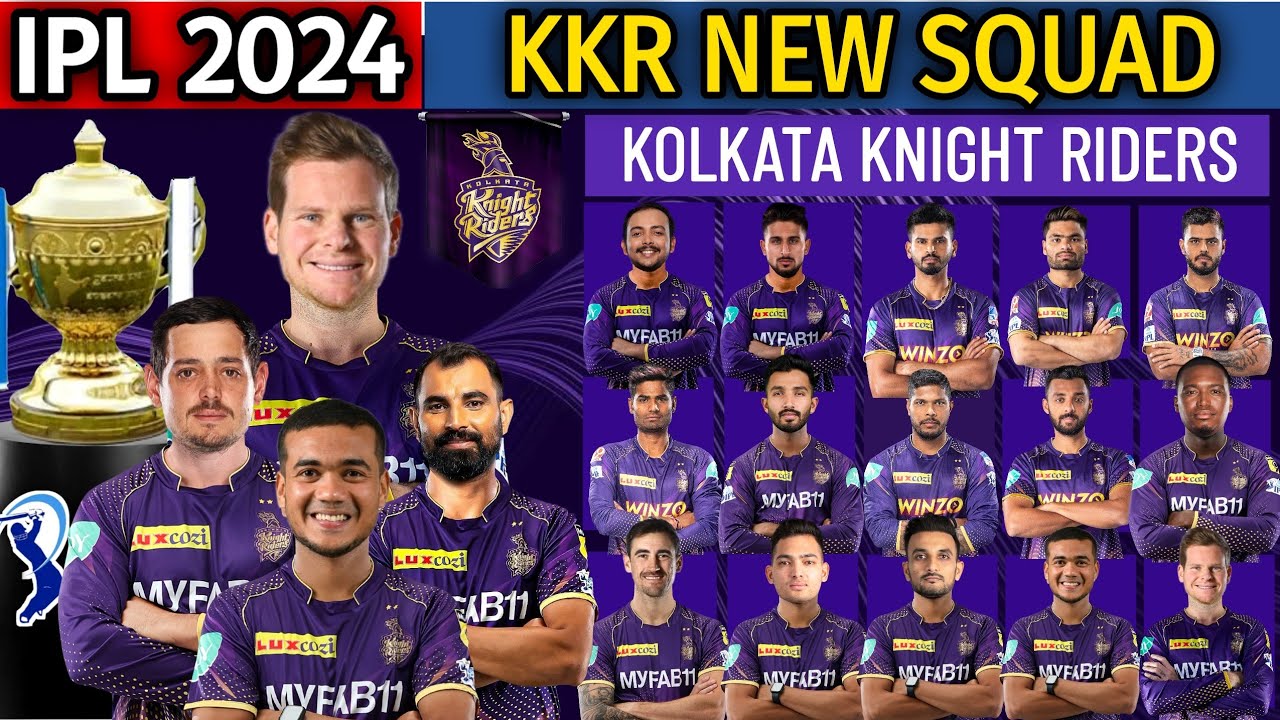IPL 2024 | Kolkata Knight Riders Squad | KKR Squad for IPL 2024 | KKR Team 2024 | KKR Squad 2024