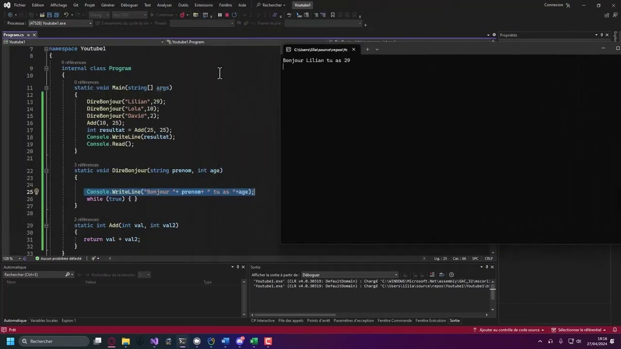 C# Chapitre 3 - les fonctions